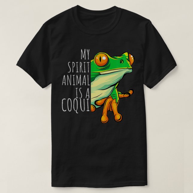 Mein Geist Tier ist ein Coqui Boricua Puerto Rico T-Shirt (Design vorne)