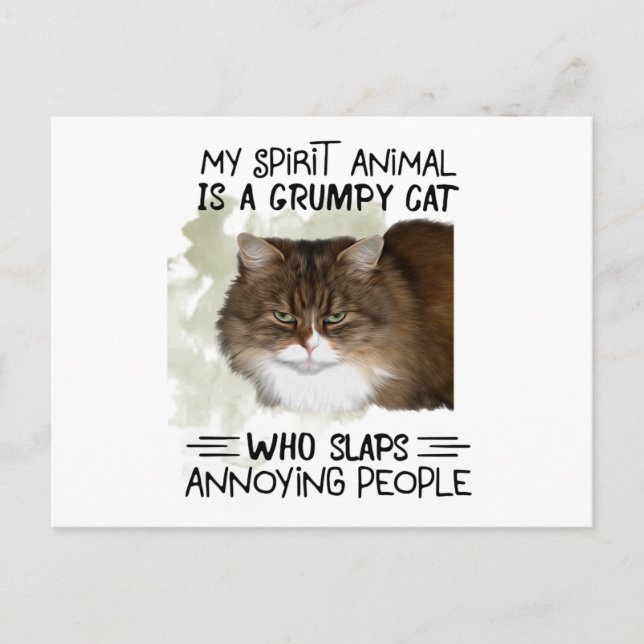 Mein Geist Tier ist ein Katze Tier Zitate Geschenk Postkarte (Vorderseite)