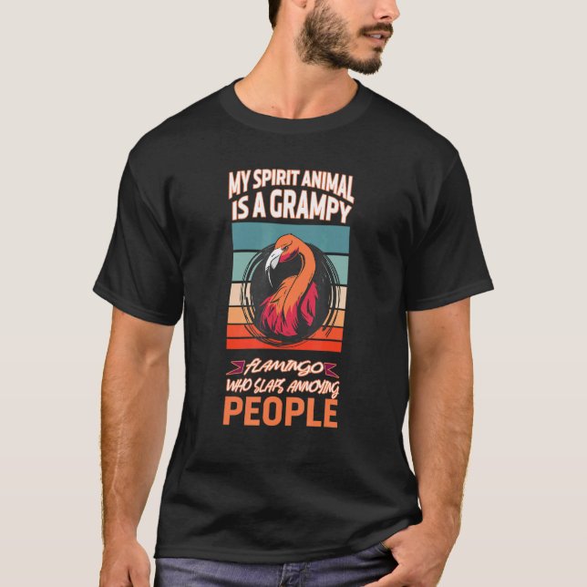 Mein Geist Tier ist Grumpy Flamingo Flamingo 2 T-Shirt (Vorderseite)