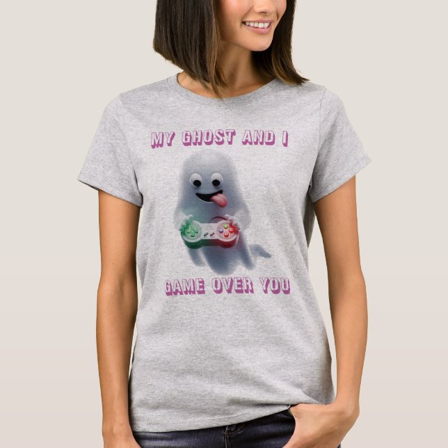 Mein Geist und ich - Gamer Ghost Funny Spooky T-Shirt (Vorderseite)