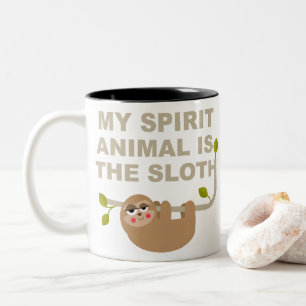 Mein Geisttier ist der Faultier Zweifarbige Tasse