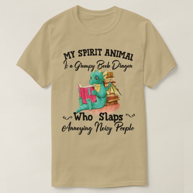 Mein Geisttier ist ein gruseliger Buchdrache, der  T-Shirt (Design vorne)