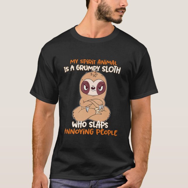 Mein Geisttier ist ein gruseliger Faultier T-Shirt (Vorderseite)