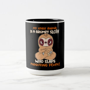 Mein Geisttier ist ein gruseliger Faultier Zweifarbige Tasse
