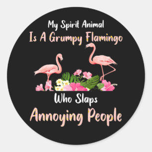 Mein Geisttier ist ein gruseliger Flamingo, der kl Runder Aufkleber
