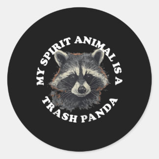 Mein Geisttier ist ein Müllpanda-Baseball Runder Aufkleber