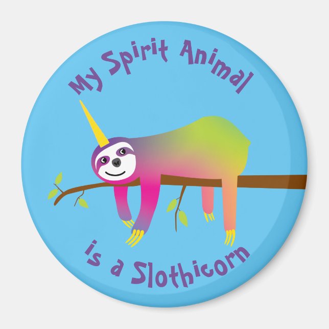 Mein Geisttier ist ein Slothicorn Magnet (Vorne)
