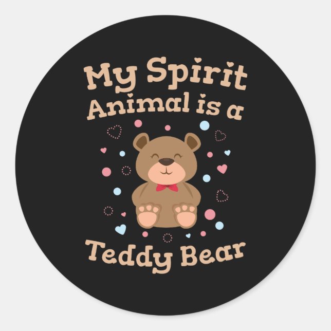 Mein Geisttier ist ein Teddybär Runder Aufkleber (Vorderseite)