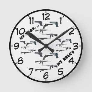 Mein Geschäft… meine Regeln Runde Wanduhr