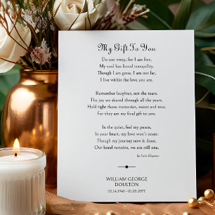 Mein Geschenk an Dich Trauergedicht Gedenkposter Poster