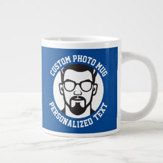 Mein Gesicht auf einem CHELSEA-BLauen Maßanfertigu Jumbo-Tasse