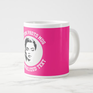 Mein Gesicht auf einem ERDBEER PINKEN benutzerdefi Jumbo-Tasse