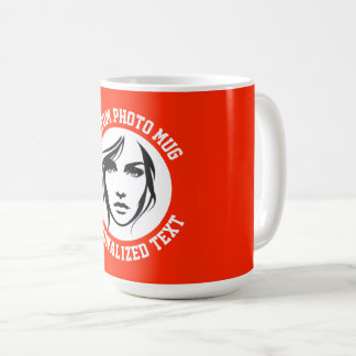 Mein Gesicht auf einem HELLROTEN großen individuel Kaffeetasse