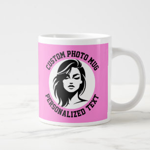 Mein Gesicht auf einem NELKENPINKFARBENEN Custom Jumbo-Tasse