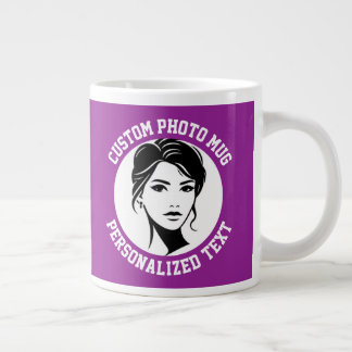 Mein Gesicht auf einem PLAUMENPURPUR Individuellen Jumbo-Tasse