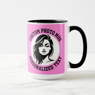 Mein Gesicht auf einer NELKENPINKEN großen benutze Tasse