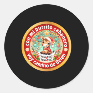 Mein gesunder Burrito-Mexikanischer-Weihnachts-Ese Runder Aufkleber