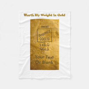 Mein Gewicht in Gold Fleecedecke