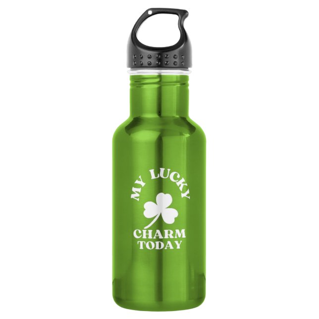 MEIN GLÜCK CHARM HEUTE ST-PATRICK'S DAY EDELSTAHLFLASCHE (Vorderseite)