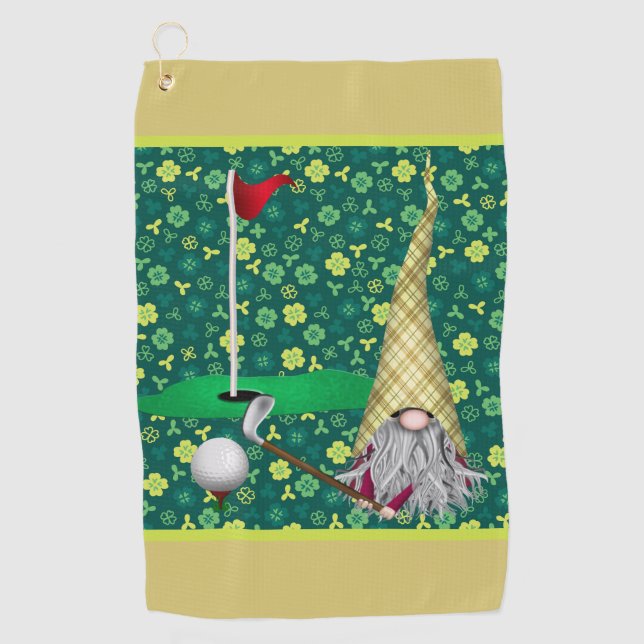 Mein Glück Gnome Golfhandtuch (Vorderseite)