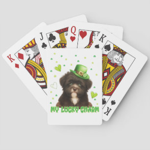 Mein glücklicher Charm Havanese Welpe St. Patrick' Spielkarten