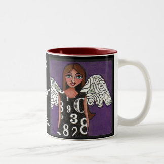 MEIN GLÜCKLICHER ENGEL - gesegnete Engels-Tasse Zweifarbige Tasse