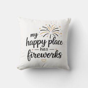 Mein glücklicher Ort hat Feuerwerk Kissen