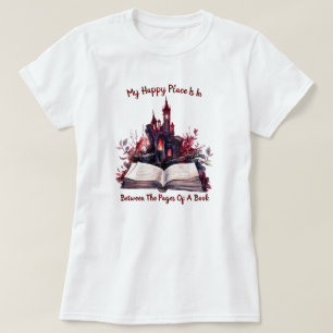 Mein glücklicher Ort ist zwischen den Seiten eines T-Shirt