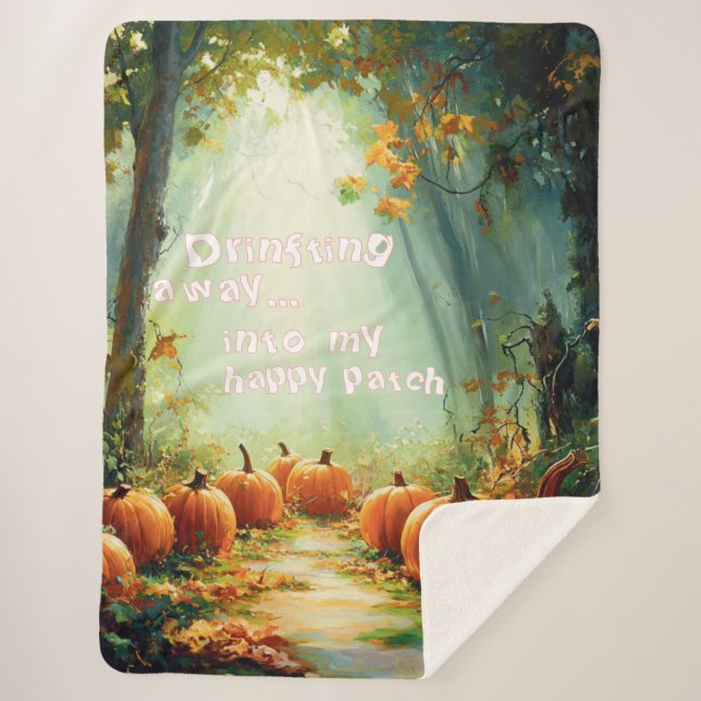 Mein glücklicher Pumpkin Patch Large Sherpadecke (Vorderseite)