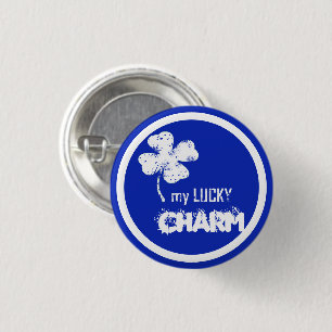 Mein glückliches Kleeblatt in einem Schaltknopf-Bu Button