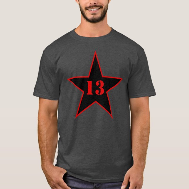 Mein Glücksstern - Nummer 13 - v2 (schwarz) T-Shirt (Vorderseite)