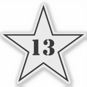 Mein Glücksstern - Nummer 13 - v2 (weiß) Aufkleber
