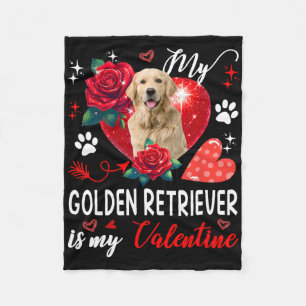 Mein Golden Retriever ist mein Valentinsbesitzer F Fleecedecke