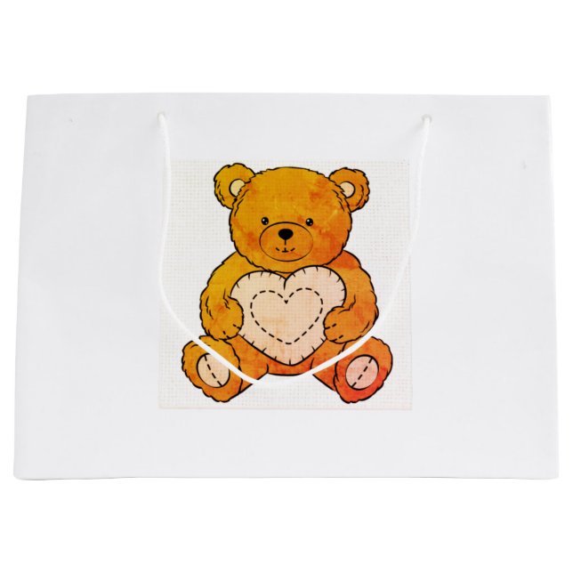 Mein goldener Pflegebär Große Geschenktüte (Vorderseite)