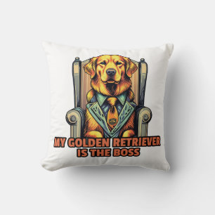 Mein Goldener Retriever ist der Boss für goldenes  Kissen