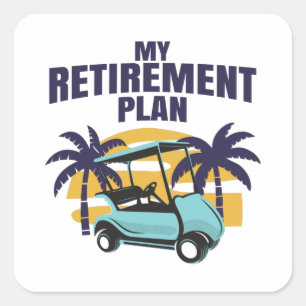 Mein Golf-Rentenplan Quadratischer Aufkleber