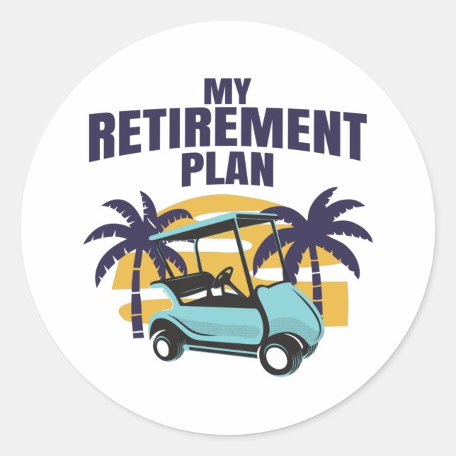 Mein Golf-Rentenplan Runder Aufkleber (Vorderseite)