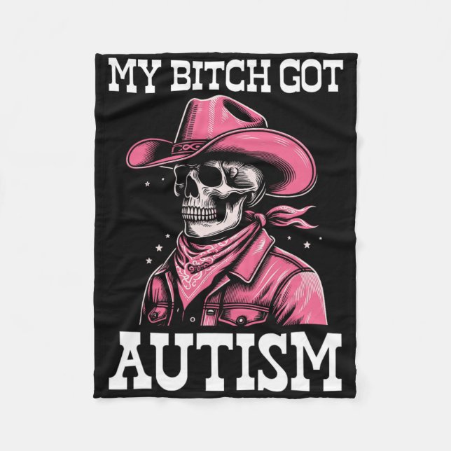 Mein Got Autismus Funny Skeleton Meme Autistic Fleecedecke (Vorderseite)