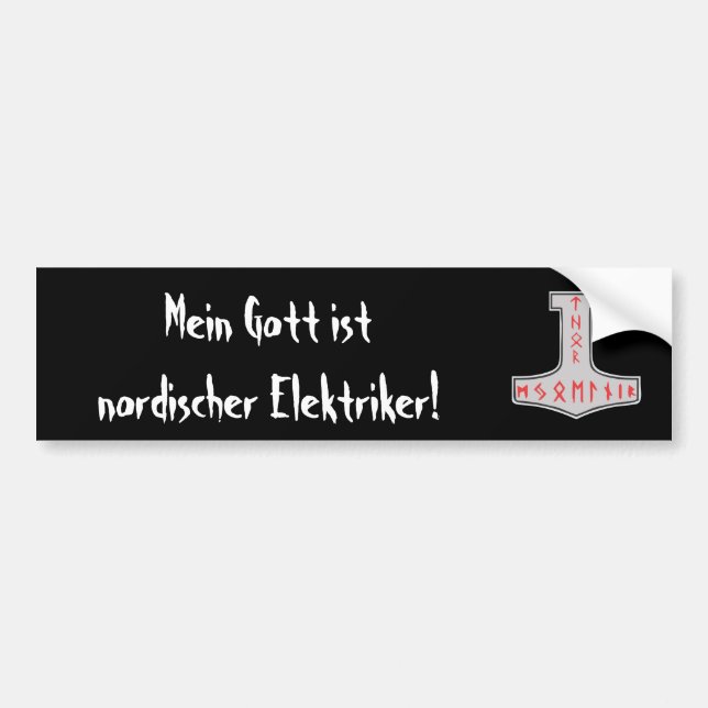 Mein Gott ist nordischer Elektriker! Autoaufkleber (Vorne)