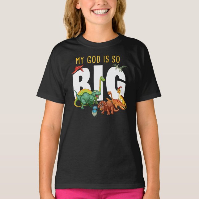 Mein Gott ist so groß - Christlicher Glaube Dinosa T-Shirt (Vorderseite)