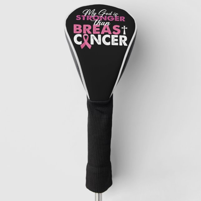 Mein Gott ist stärker als Brustkrebs Christlich Golf Headcover (Vorderseite)