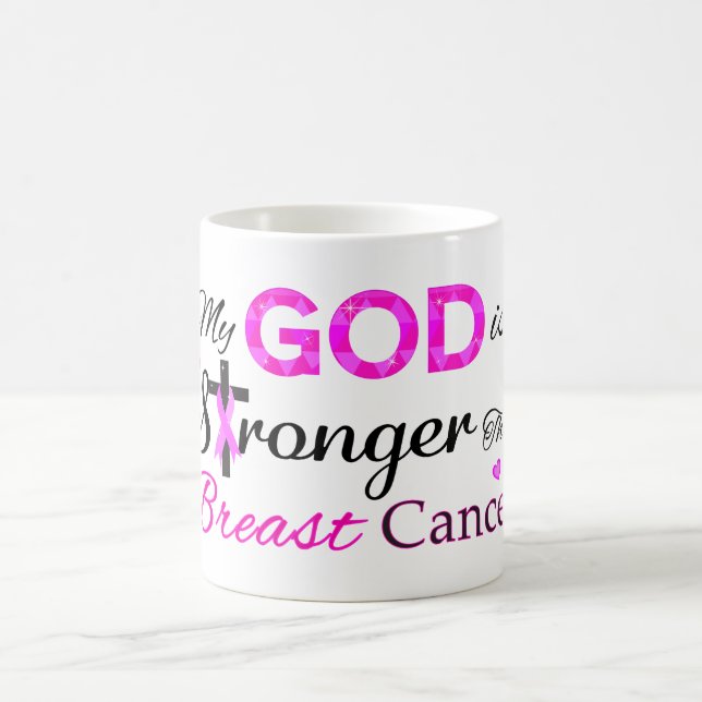 Mein Gott ist stärker als Brustkrebs Kaffeetasse (Mittel)