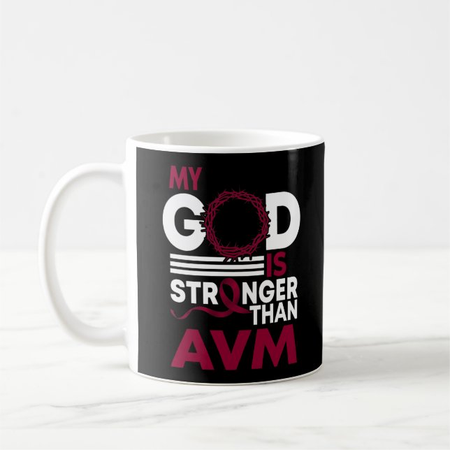 Mein Gott ist stärker als das AVM-Bewusstseinsband Kaffeetasse (Links)