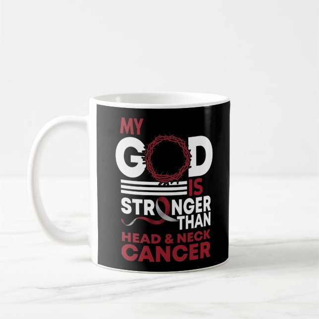 Mein Gott ist stärker als das Kopf-Nacken-Bewussts Kaffeetasse (Links)