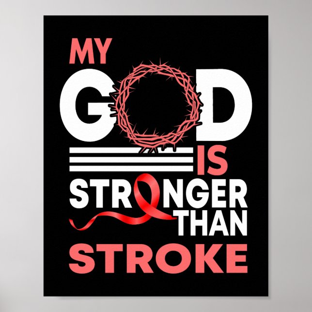 Mein Gott ist stärker als das Stroke Awareness Rib Poster (Vorne)
