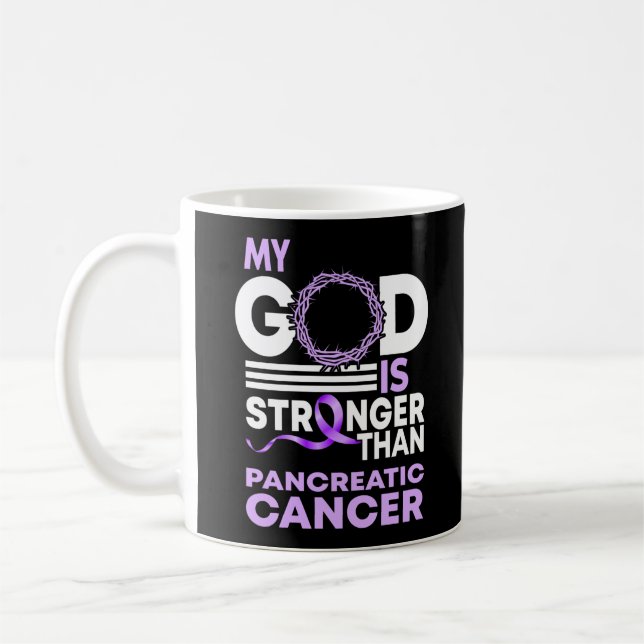 Mein Gott ist stärker als der Pankreaskrebs Kaffeetasse (Links)