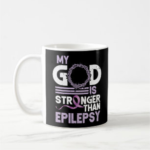 Mein Gott ist stärker als die Epilepsie-Bewusstsei Kaffeetasse