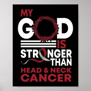 Mein Gott ist stärker als Kopf-Neck-Krebs-Bewussts Poster
