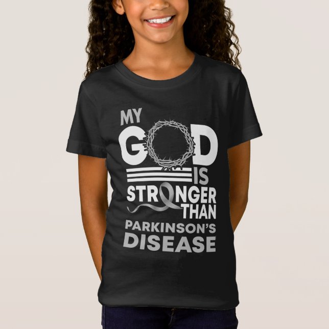 Mein Gott ist stärker als Parkinson. T-Shirt (Vorderseite)