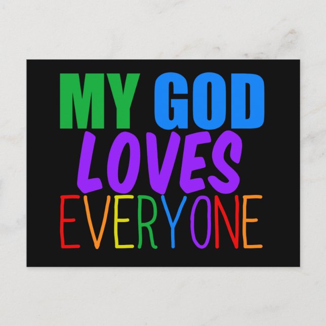 Mein Gott Liebe jedem einen schönen Regenbogen Postkarte (Vorderseite)